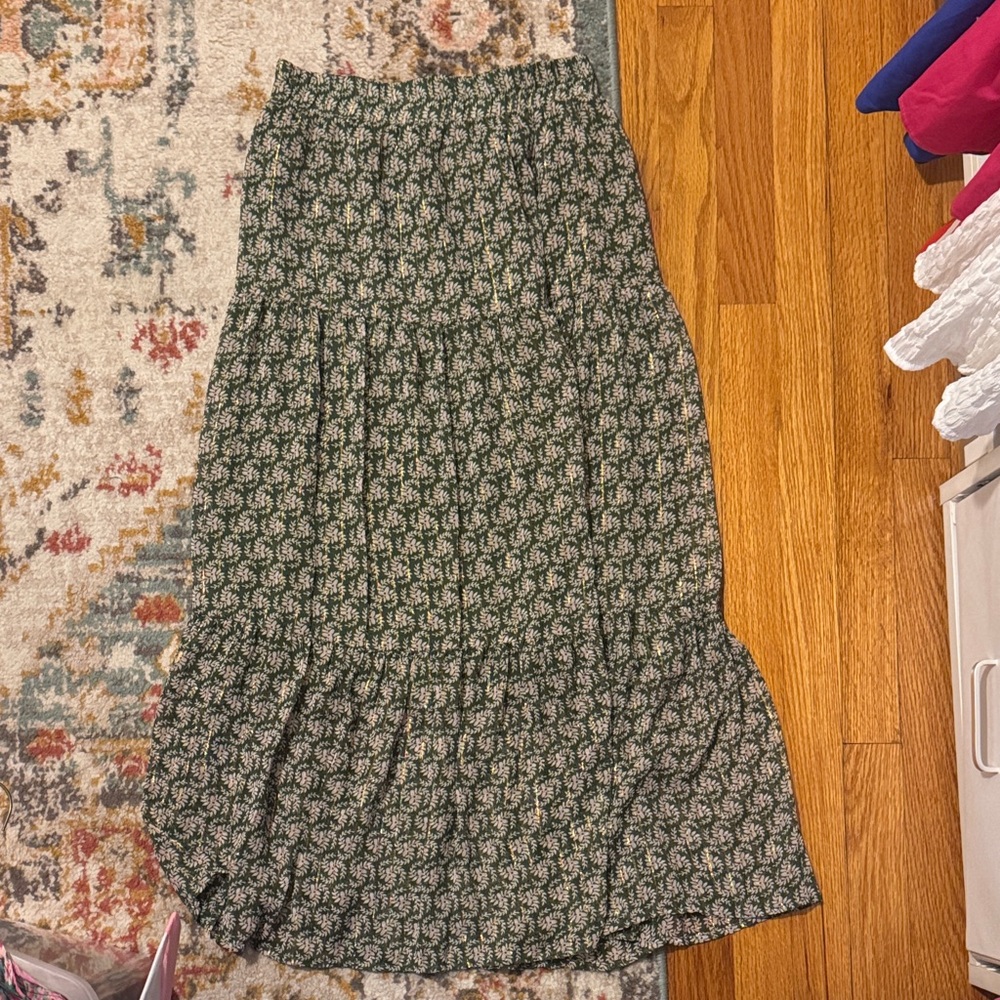 Elegant Green Patterned Women's Skirt
